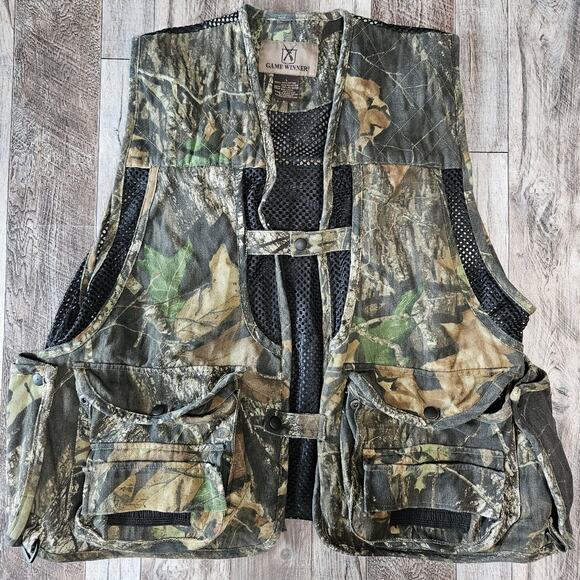 Game Winner Hunting Vest Game Bag Size Large Camo Woods Cotton Nylon Outdoor Set - Picture 2 of 15